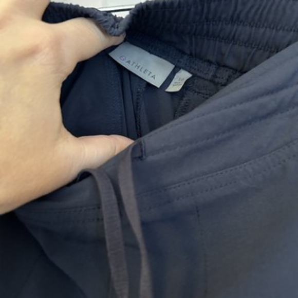 ATHLETA BALI BLUE ATHLETIC CINCH ANKLE JOGGERS PANTS Size 10 - Picture 3 of 3